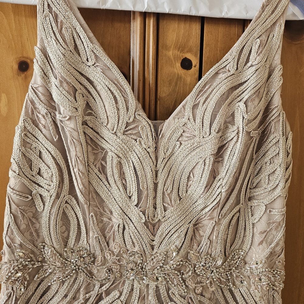 Montage by Mon Cheri Champagne Embellished Gown